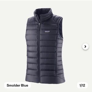 Patagonia navy blue quilted down vest